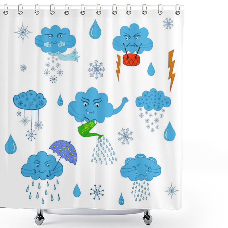 Personality  Cartoon Clouds Shower Curtains