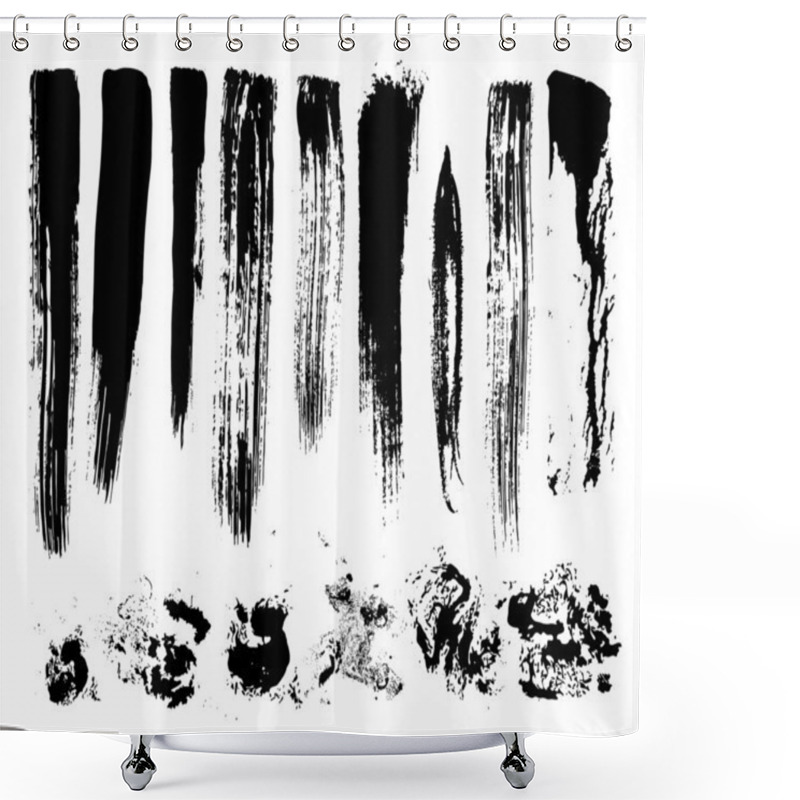 Personality  Set Of Brush Strokes, Stains, Vector Shower Curtains