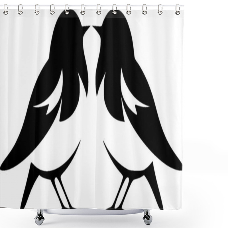 Personality  Birds - Minimalist And Simple Silhouette - Vector Illustration Shower Curtains