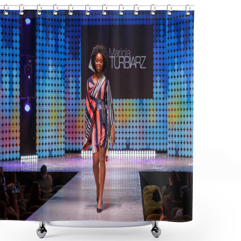 Personality  Model Walks The Runway Shower Curtains