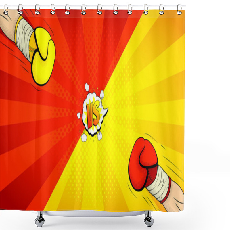 Personality  Versus Letters Fight Backdrop Shower Curtains