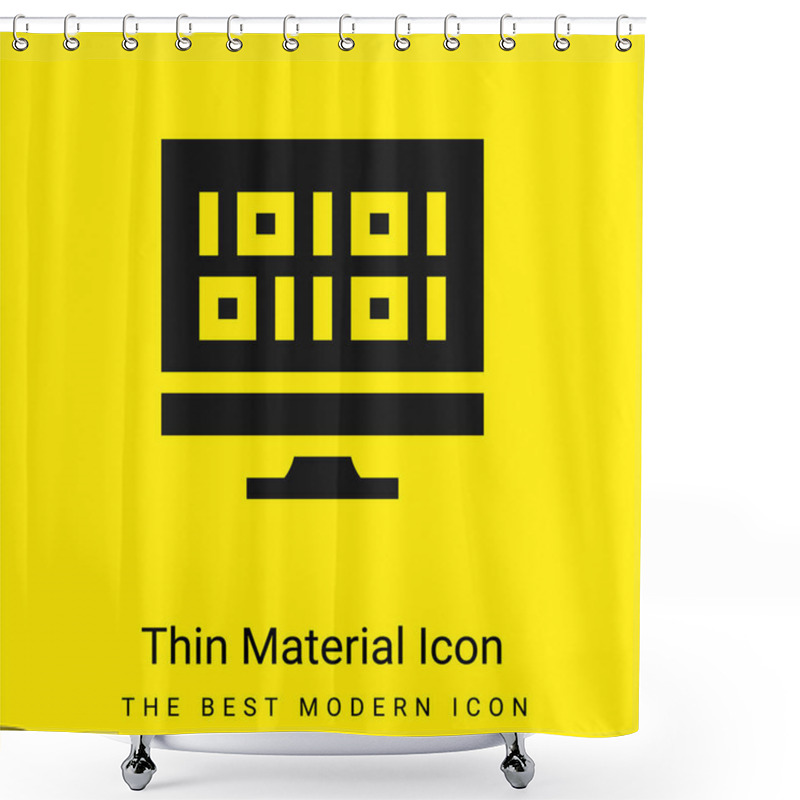 Personality  Binary Code Minimal Bright Yellow Material Icon Shower Curtains