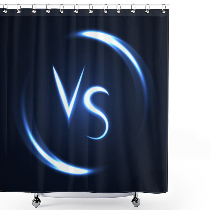 Personality  Versus Letters Luminous Logo. Neon V And S Flat Style Symbol. Shower Curtains