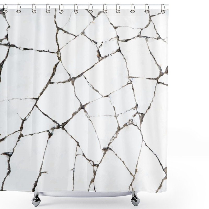 Personality  Cracks In The Stone Surface Vector Backgruond Shower Curtains