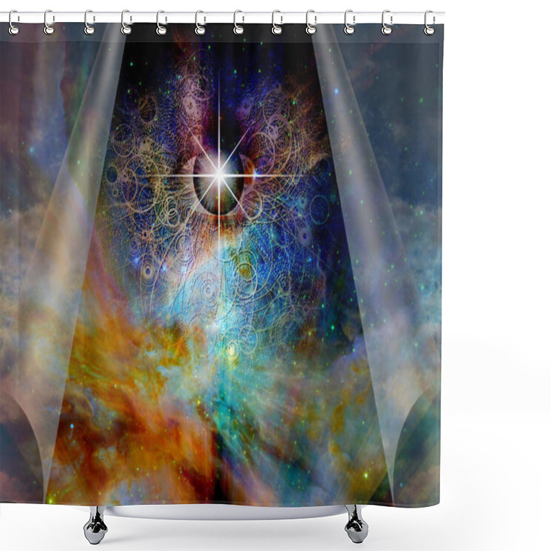 Personality  Eye Of God. 3D Rendering Shower Curtains