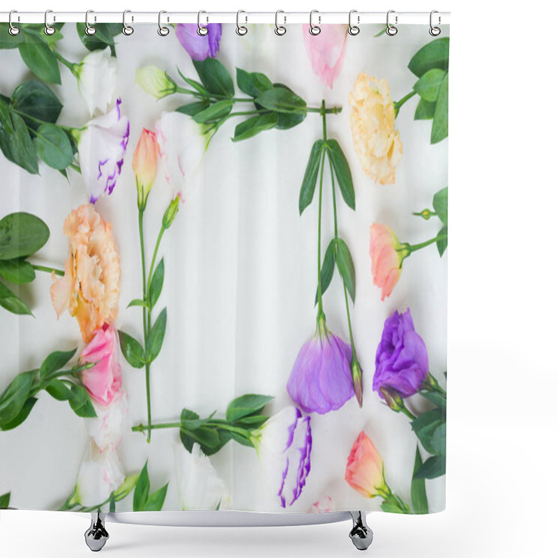 Personality  Pink, White And Violet Flowers Shower Curtains