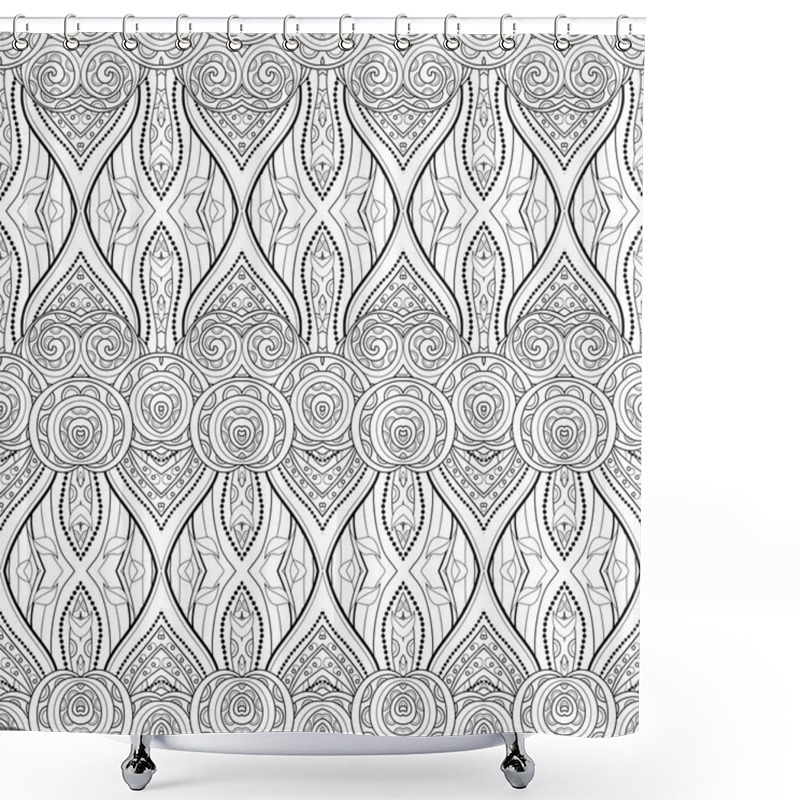 Personality  Abstract Ornament Monochrome Pattern Shower Curtains