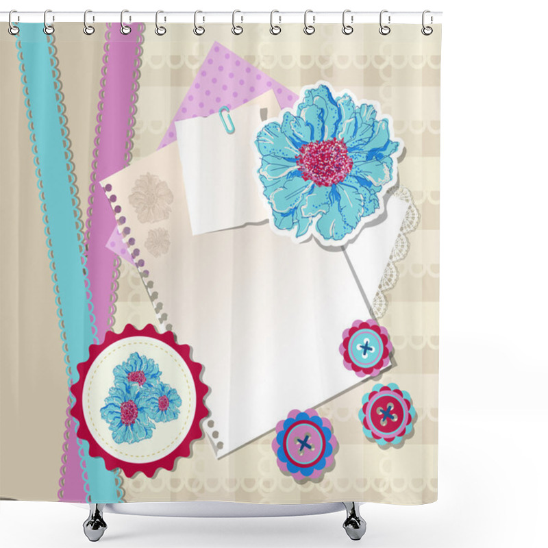 Personality  Vector Floral Background Design Shower Curtains