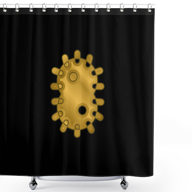 Personality  Bacteria Gold Plated Metalic Icon Or Logo Vector Shower Curtains