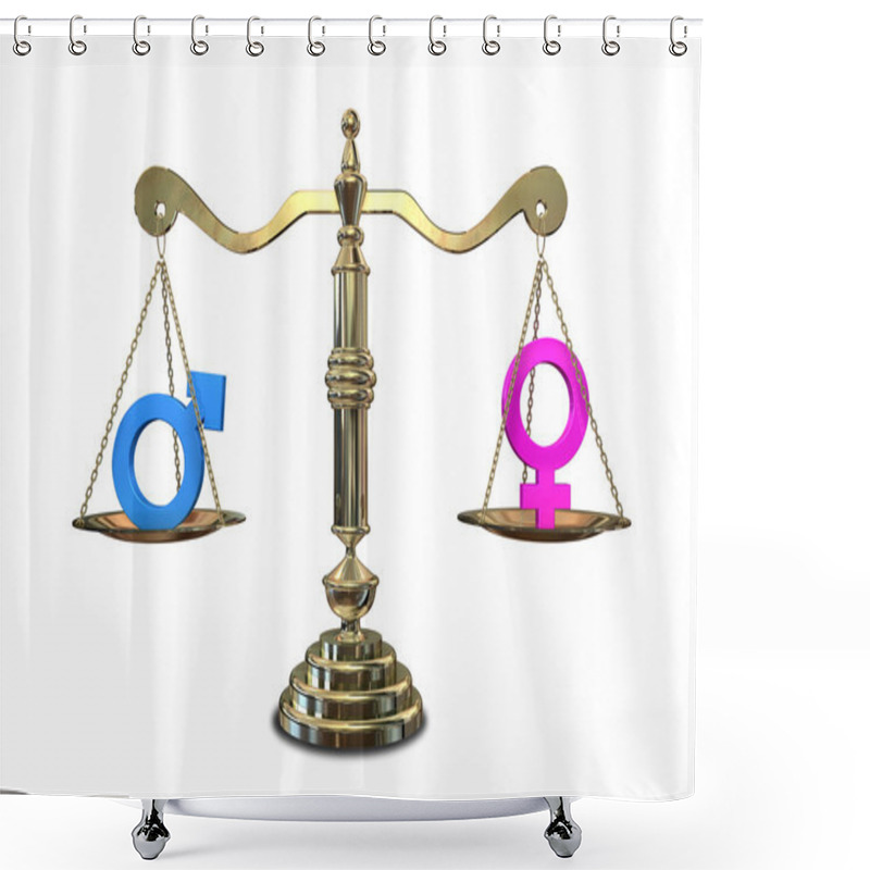 Personality  Gender Equality Balancing Scale Shower Curtains