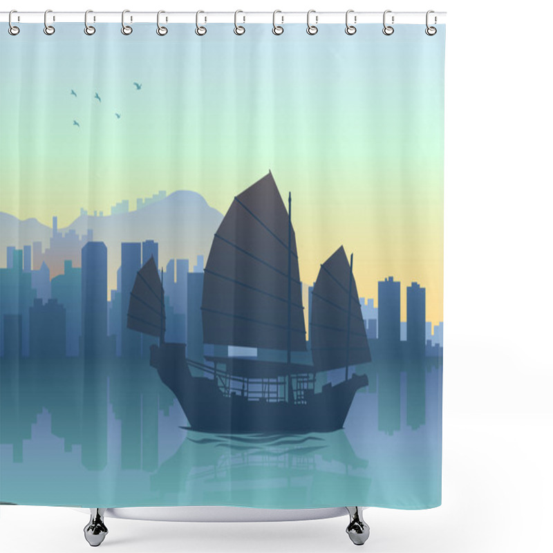 Personality  Hong Kong Skyline Shower Curtains