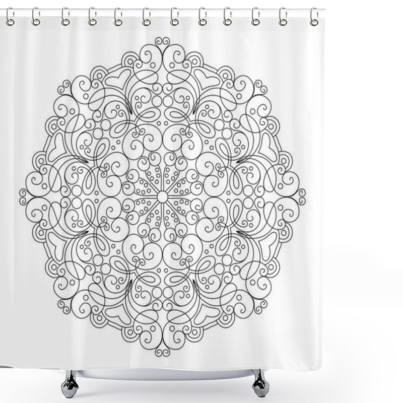 Personality  Beautiful Deco Black Mandala Shower Curtains