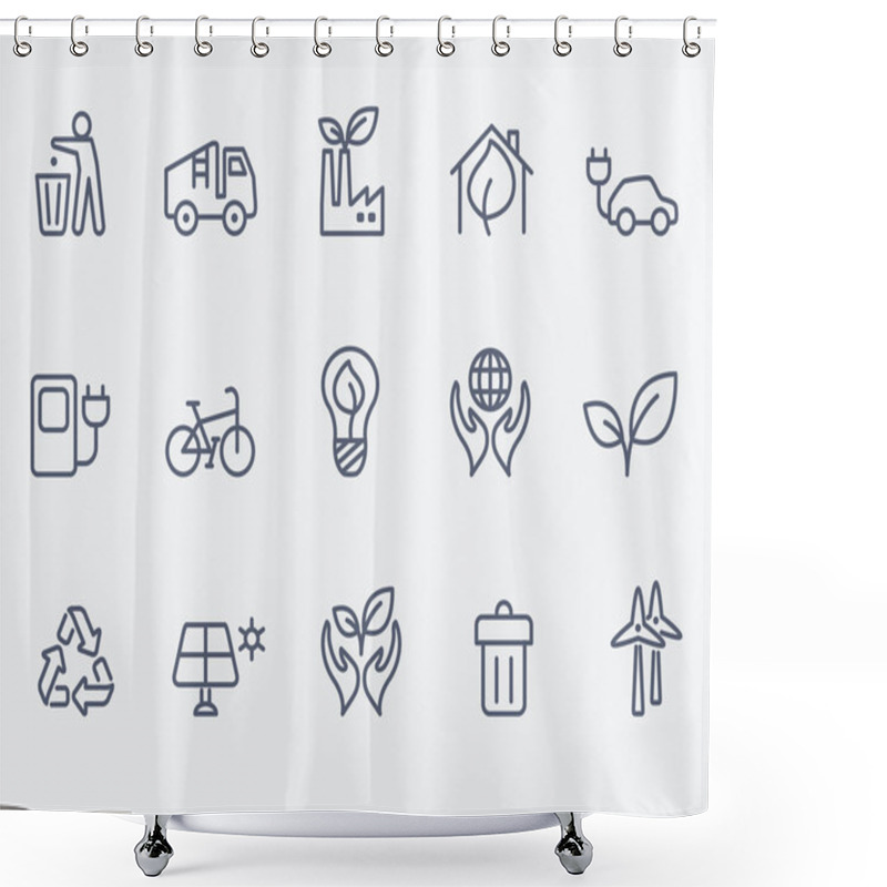 Personality  Ecology Icon Set Shower Curtains