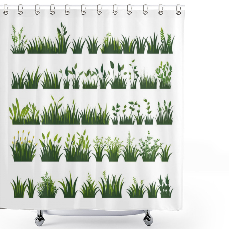 Personality  Field Vegetation Vector Set Isolated On White Shower Curtains