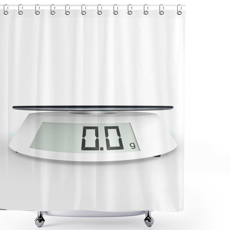 Personality  Kitchen Scales On A White Background Shower Curtains