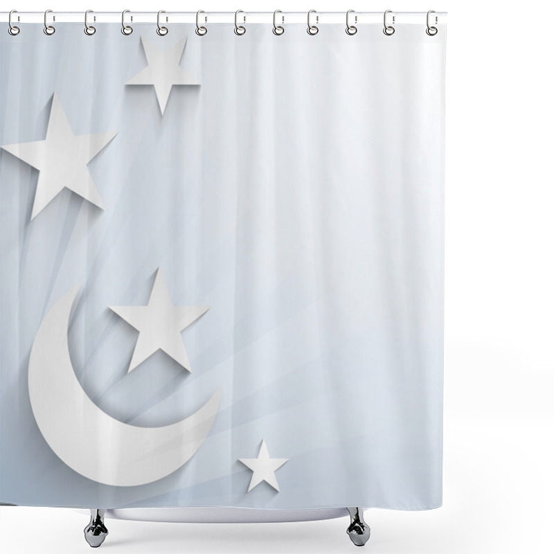 Personality  Crescent Moon With Stars, Concept For Muslim Community Holy Mon Shower Curtains