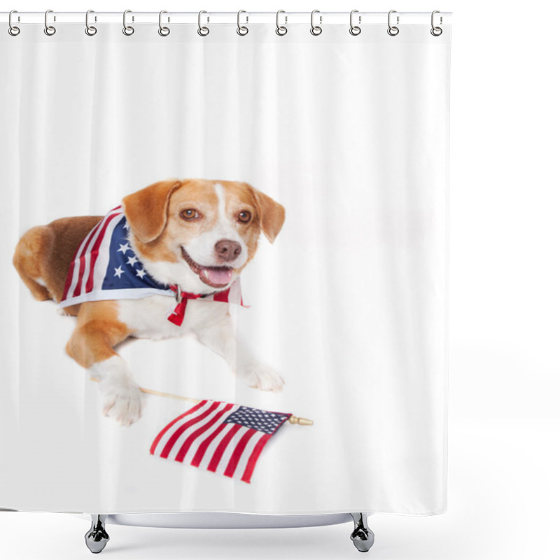 Personality  Patriotic Dog Shower Curtains