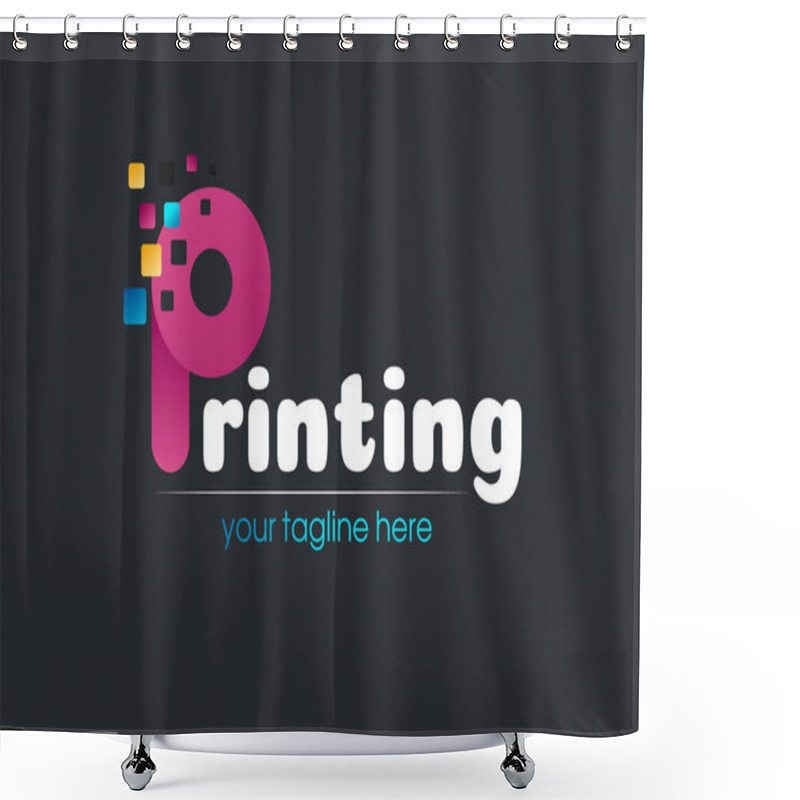 Personality  Digital Print Logo Design Template. Typography Modern Sign. Polygraphy And Print Factory. Express Press And Photocopy Studio.  Shower Curtains