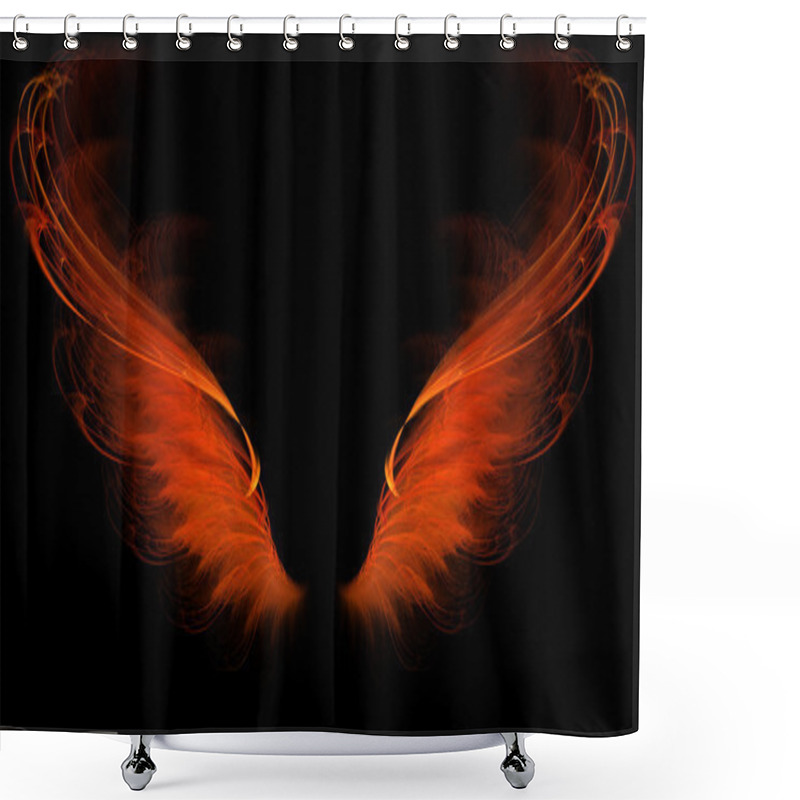 Personality  Red Flame Wings Shower Curtains