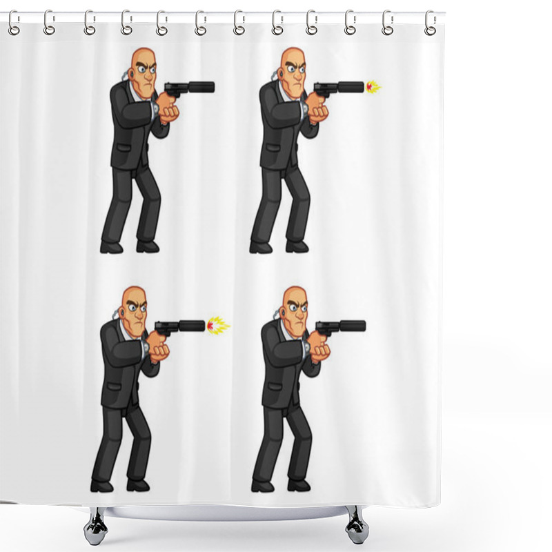 Personality  Body Guard Animation Sprite Shower Curtains