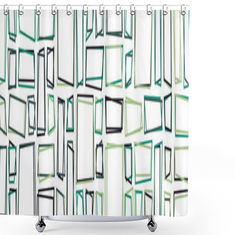 Personality  Offset Quads Generative Art Background Art Illustration Shower Curtains