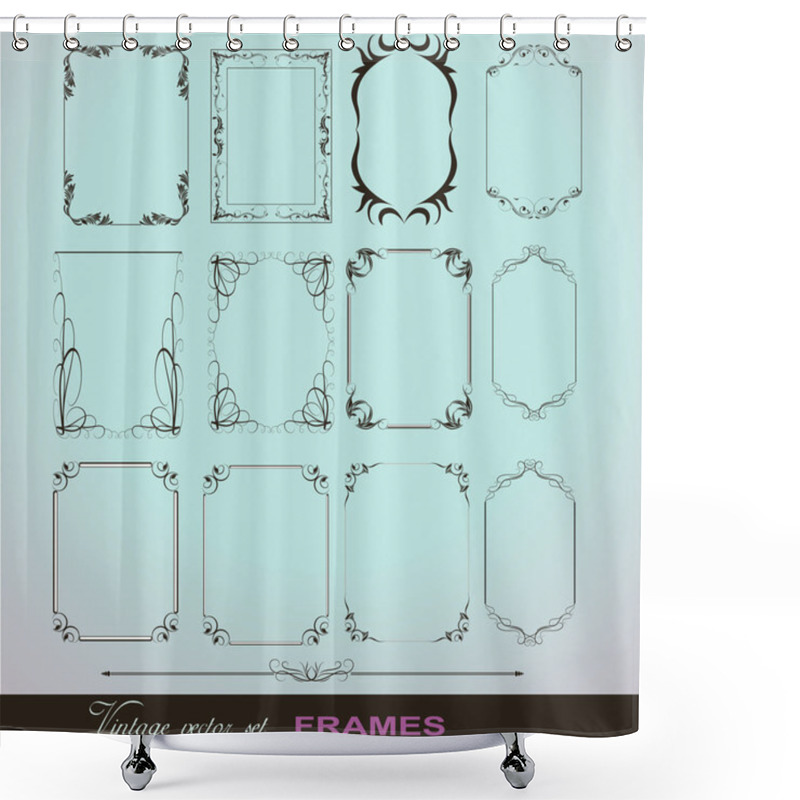 Personality  Corner Illustration Elements Frames Shower Curtains