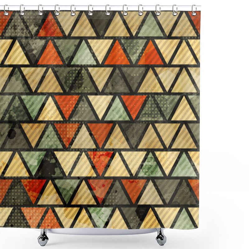 Personality  Grunge Triangle Seamless Pattern Shower Curtains