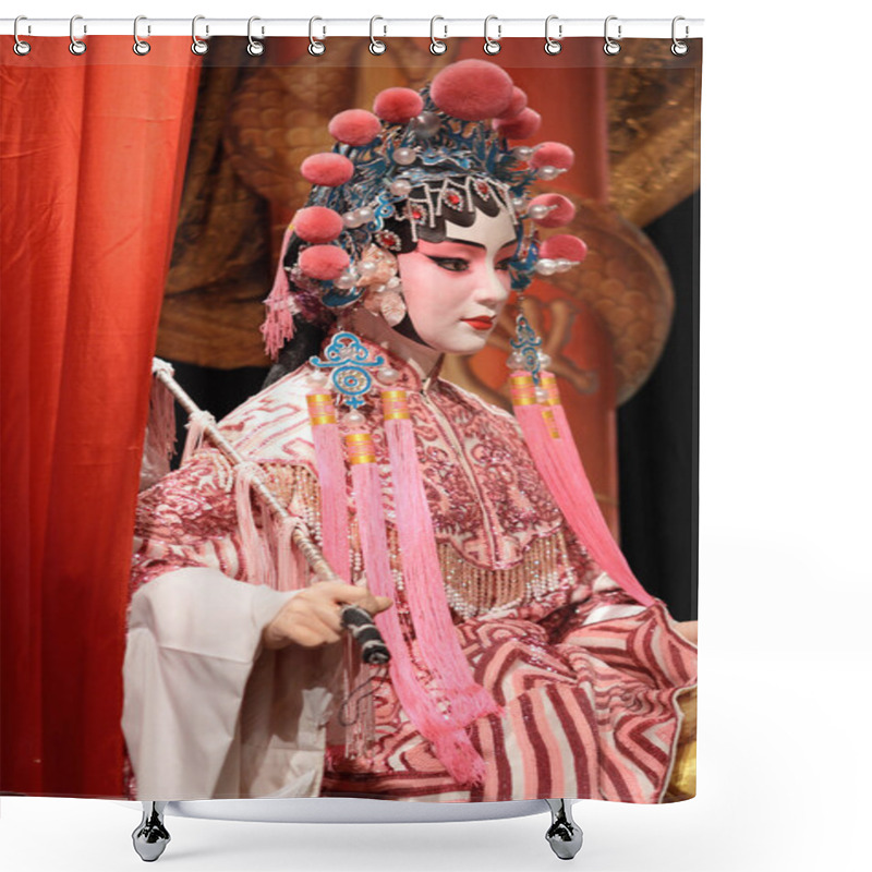 Personality  Chinese Opera Dummy And Red Cloth As Text Space ,it Is A Toy,not Shower Curtains