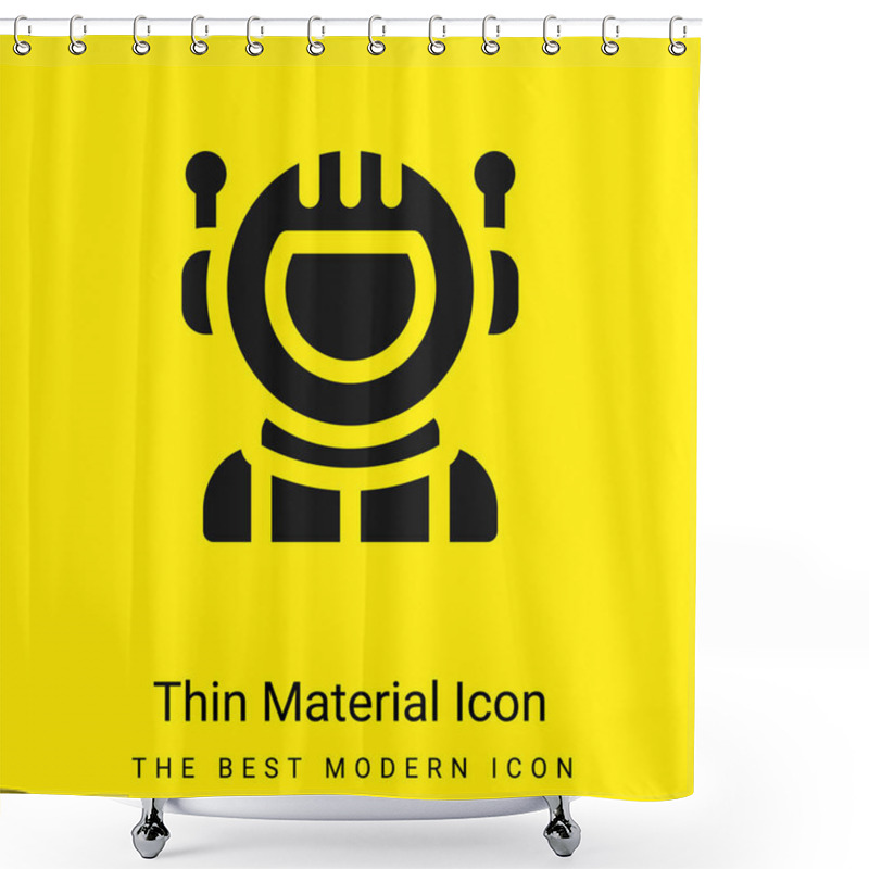 Personality  Astronaut Minimal Bright Yellow Material Icon Shower Curtains