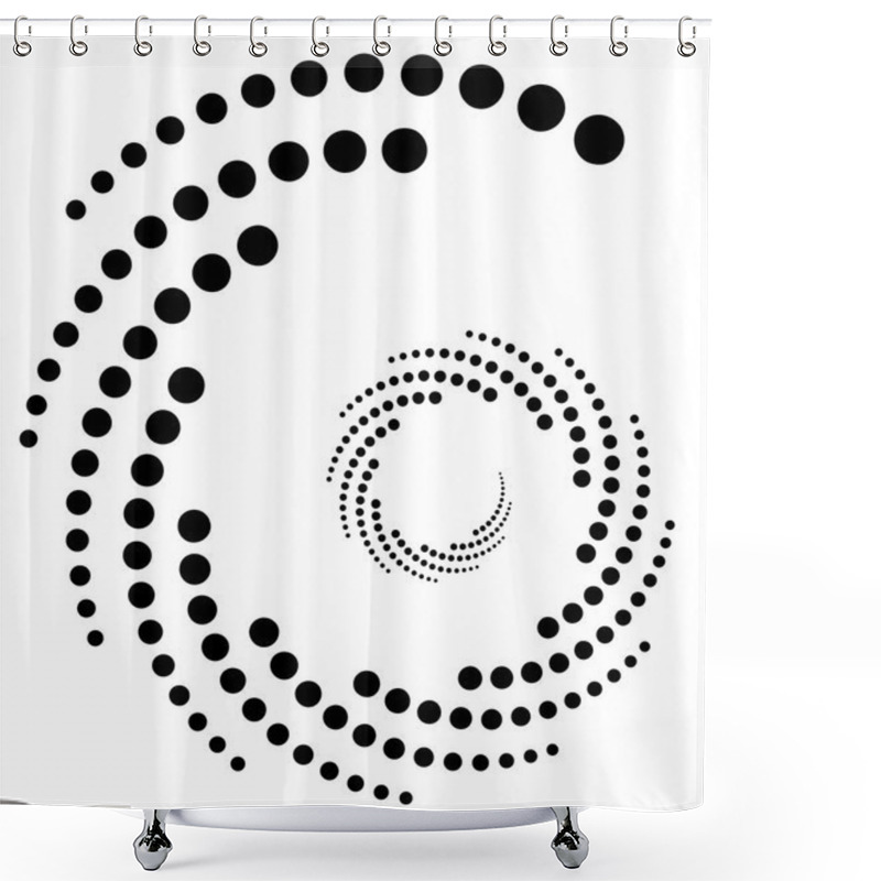 Personality  Circular, Radial Dots Element. Shower Curtains