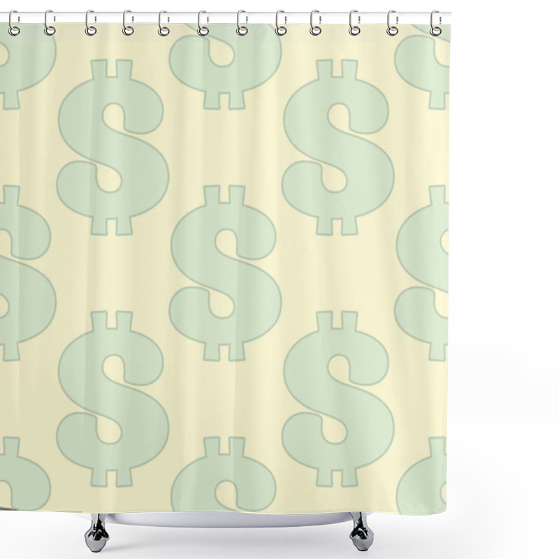 Personality  Seamless Pattern With Dollar Sign Shower Curtains