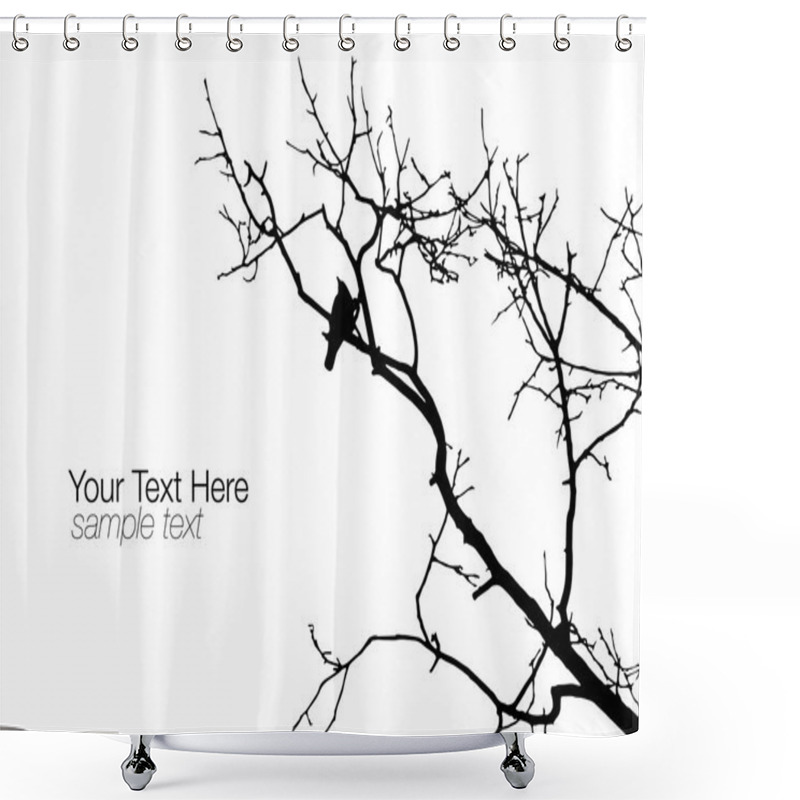 Personality  Tree Silhouette With Birds Shower Curtains