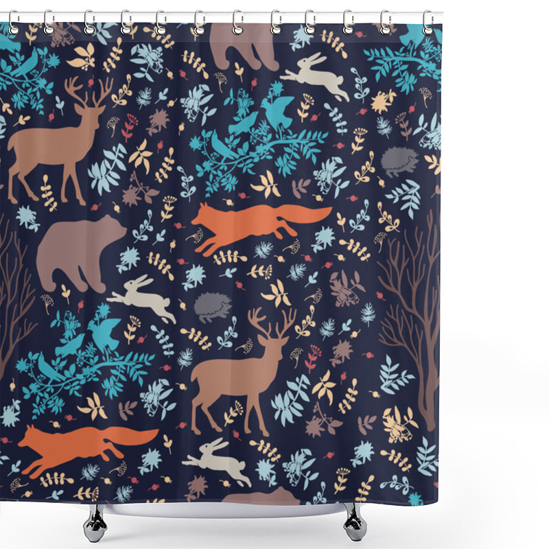 Personality  Decorative Pattern With Wild Animals Shower Curtains