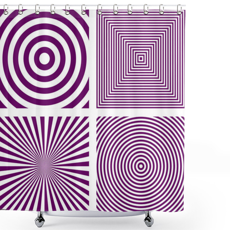 Personality  Purple Striped Pattern Background Set Shower Curtains