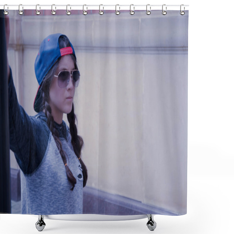 Personality  Skateboard Nice Girl Shower Curtains