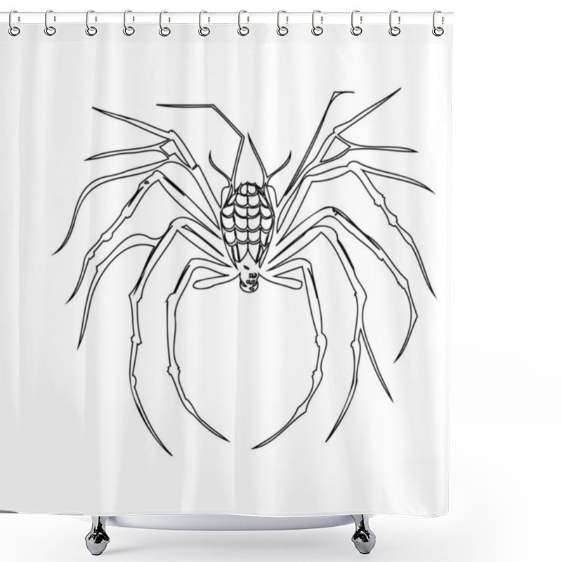 Personality  Spider Halloween Illustration Sketch Outline Element Shower Curtains