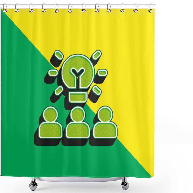 Personality  Brainstorming Green And Yellow Modern 3d Vector Icon Logo Shower Curtains