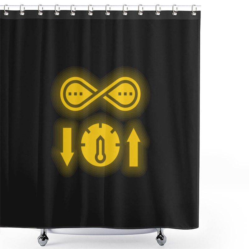 Personality  Bandwidth Yellow Glowing Neon Icon Shower Curtains