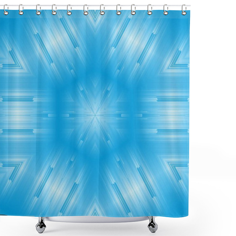 Personality  Blue Pattern Kaleidoscope Abstract Background. Geometric Symmetry. Shower Curtains