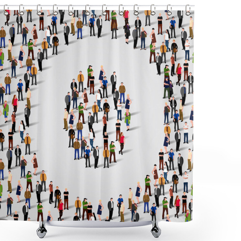 Personality  Large Group Of People In Letter O Form Shower Curtains