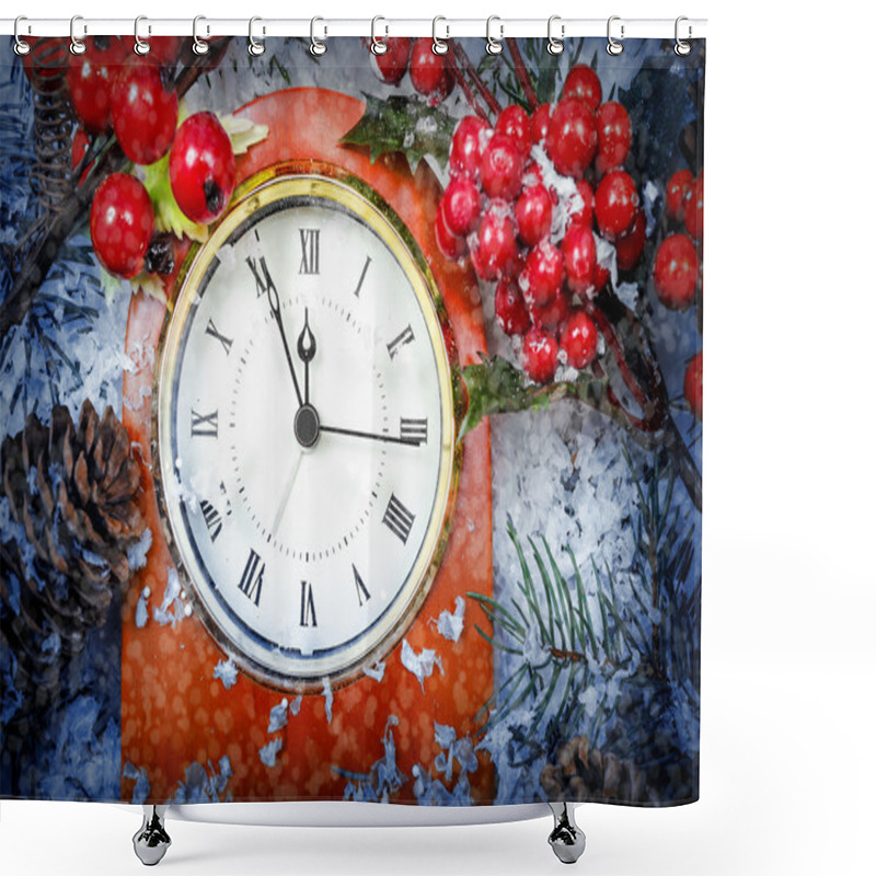 Personality  Christmas Eve And New Years At Midnight Shower Curtains