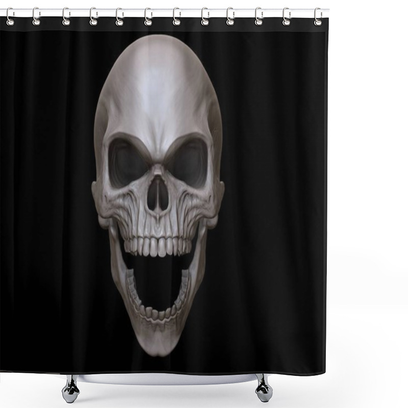 Personality  Crazy Angry Screaming Skull Shower Curtains