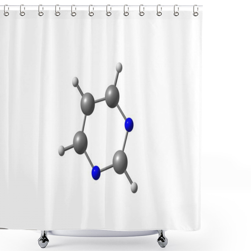 Personality  Pyrimidine Molecule Illustration Isolated On White Shower Curtains