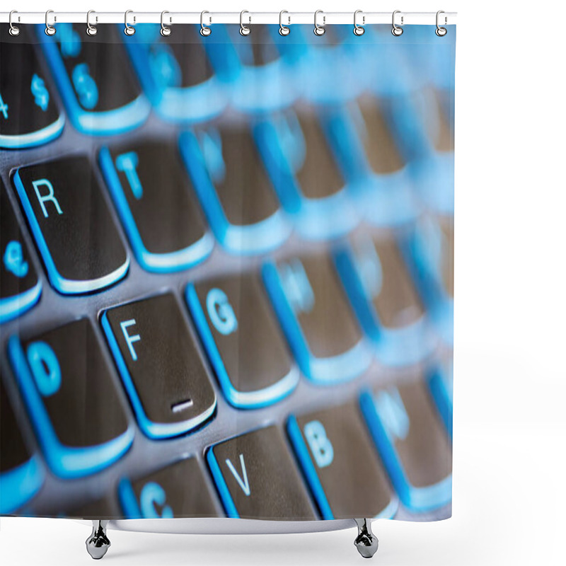 Personality  Top View Of An Extremely Close-up Computer Keyboard Keys Shower Curtains