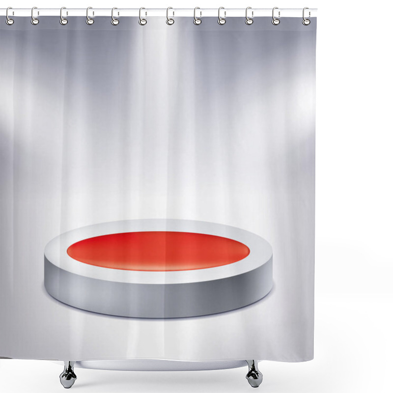 Personality  Illuminated Podium, Red Inside, Award Pedestal, Geometry Shape, Vector Design Object For You Project Shower Curtains