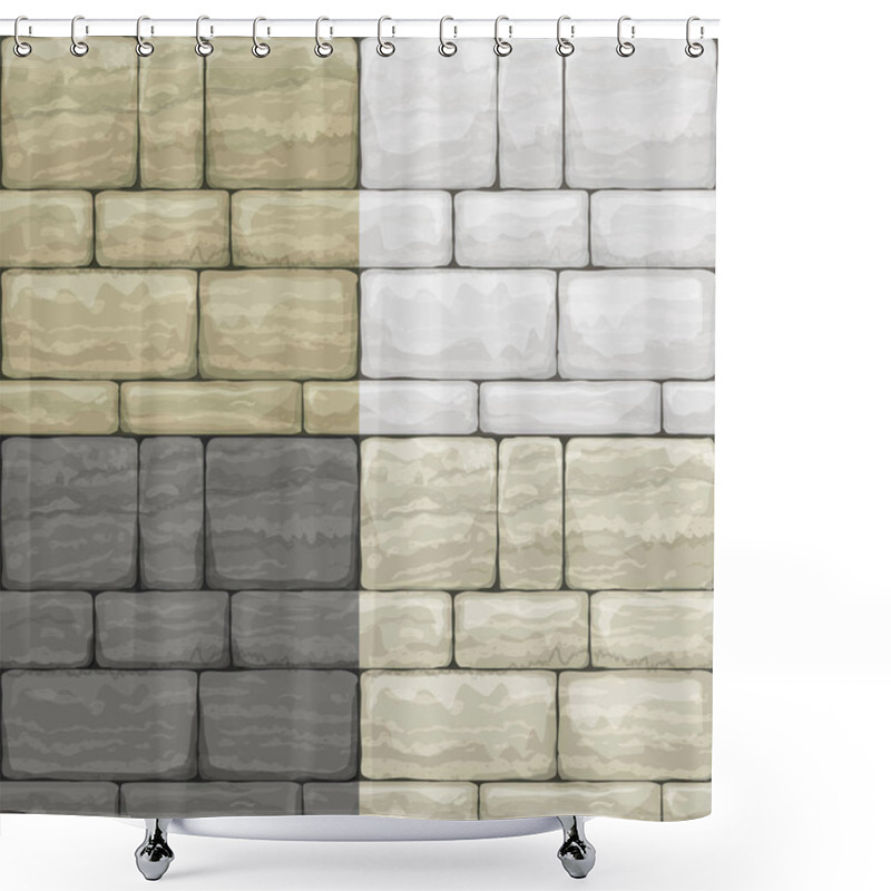 Personality  Set Texture Of Old Stone Shower Curtains