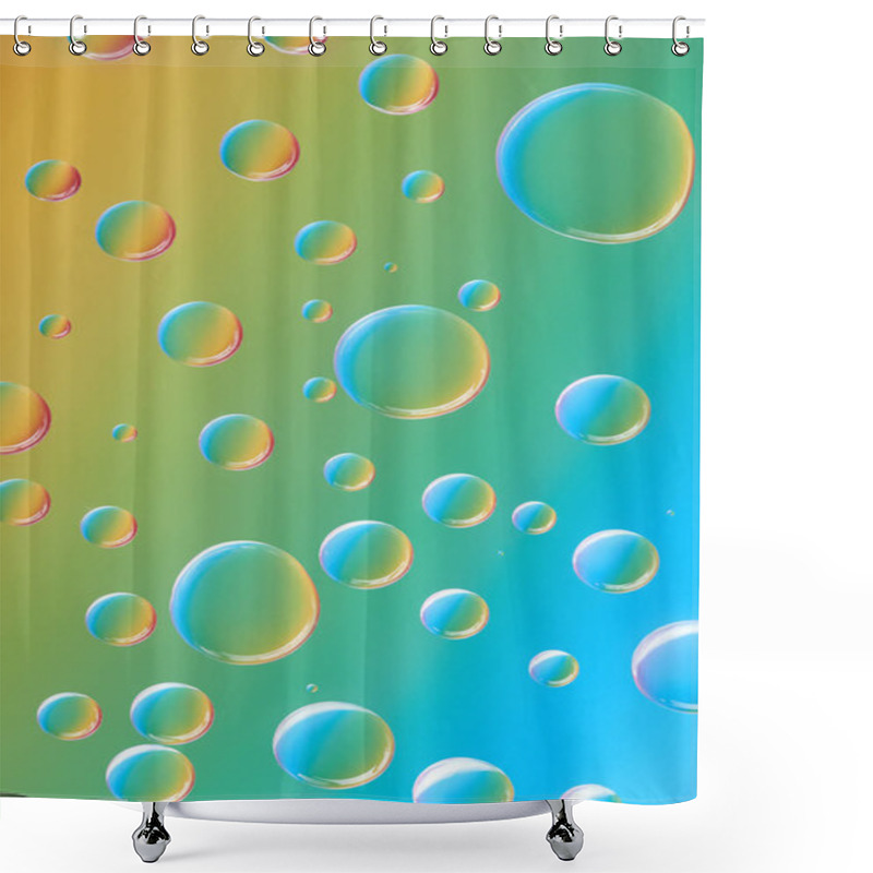 Personality  Close-up View Of Beautiful Calm Transparent Water Drops On Abstract Background Shower Curtains