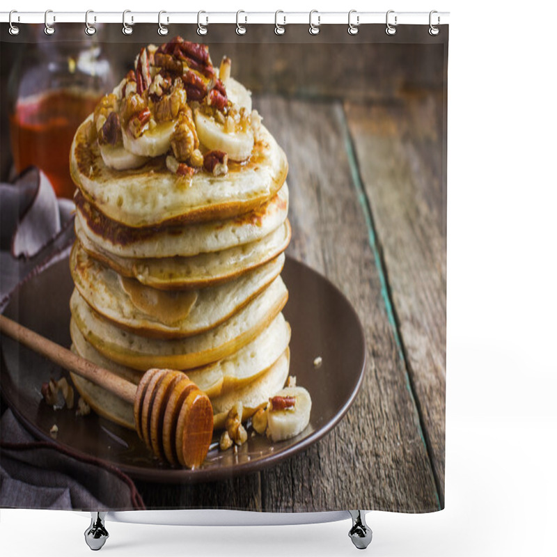 Personality  Pancakes With Banana And Honey Shower Curtains