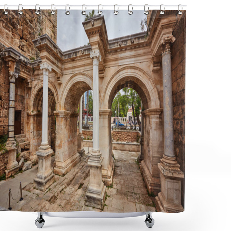 Personality  View Of Hadrian's Gate In Old City Of Antalya Turkey Shower Curtains