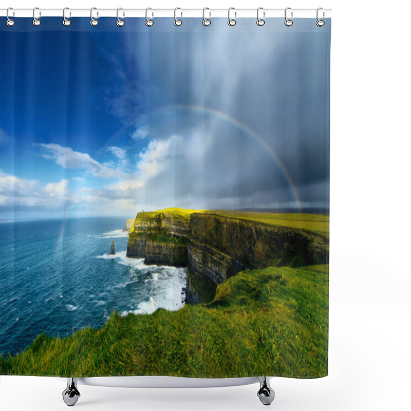 Personality  Rainbow Above Cliffs Of Moher. Shower Curtains